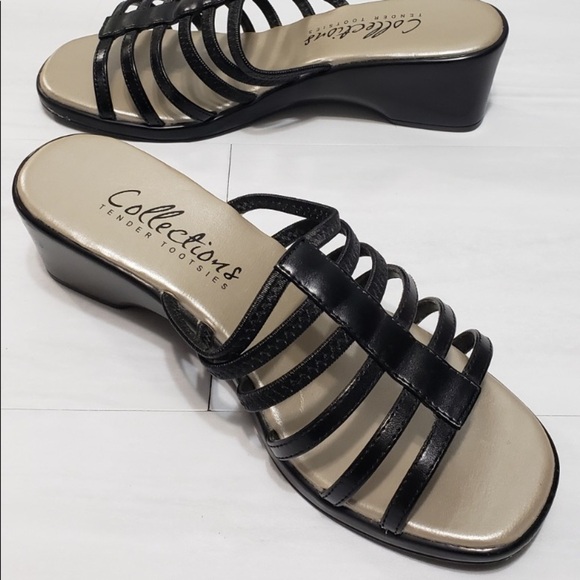 LEATHER Wedge Sandals - Picture 2 of 8